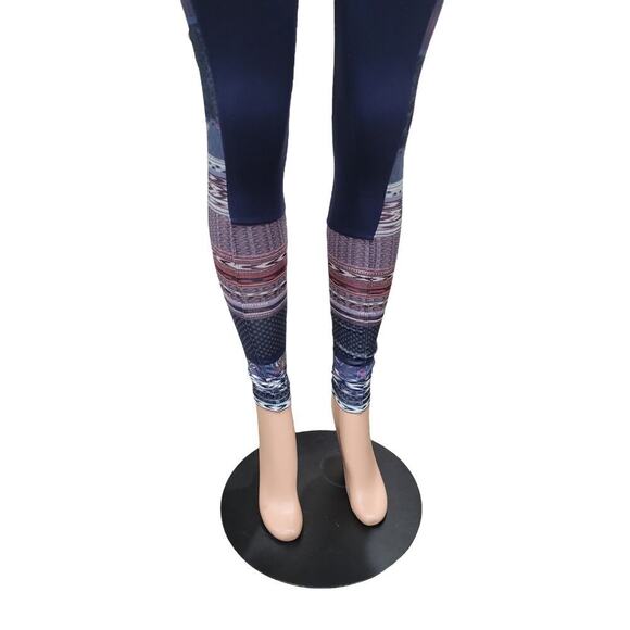 PrAna‎ Women's Chakara Blue Highway Pioneer Aztec Print Leggings Size XS - Picture 6 of 16